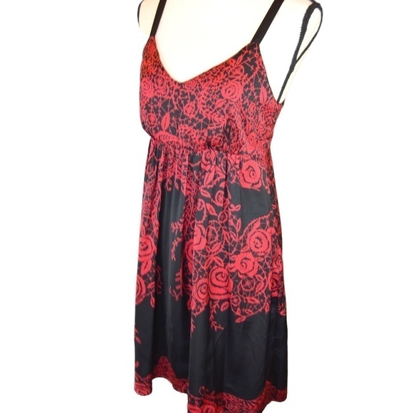 NWT Apt. 9 Smocked Back Wide Strap Slip Dress Rose Small Dark Romantic Vamp - Picture 1 of 10